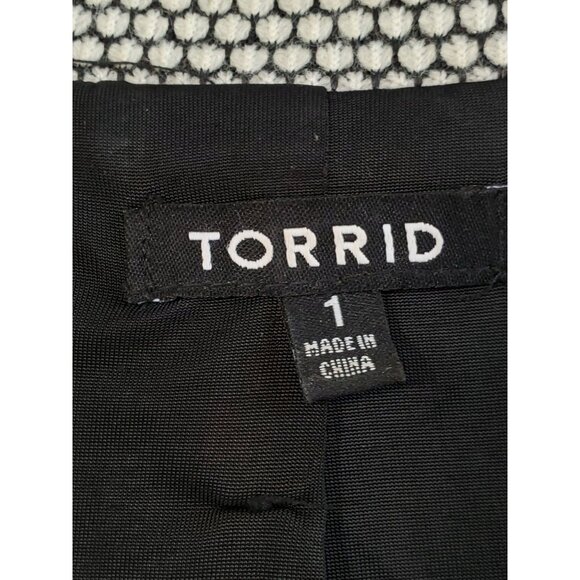 Torrid Women's Black Beige Checkered Print Knit Moto Zip Jacket Size XLarge (1) - Picture 9 of 12